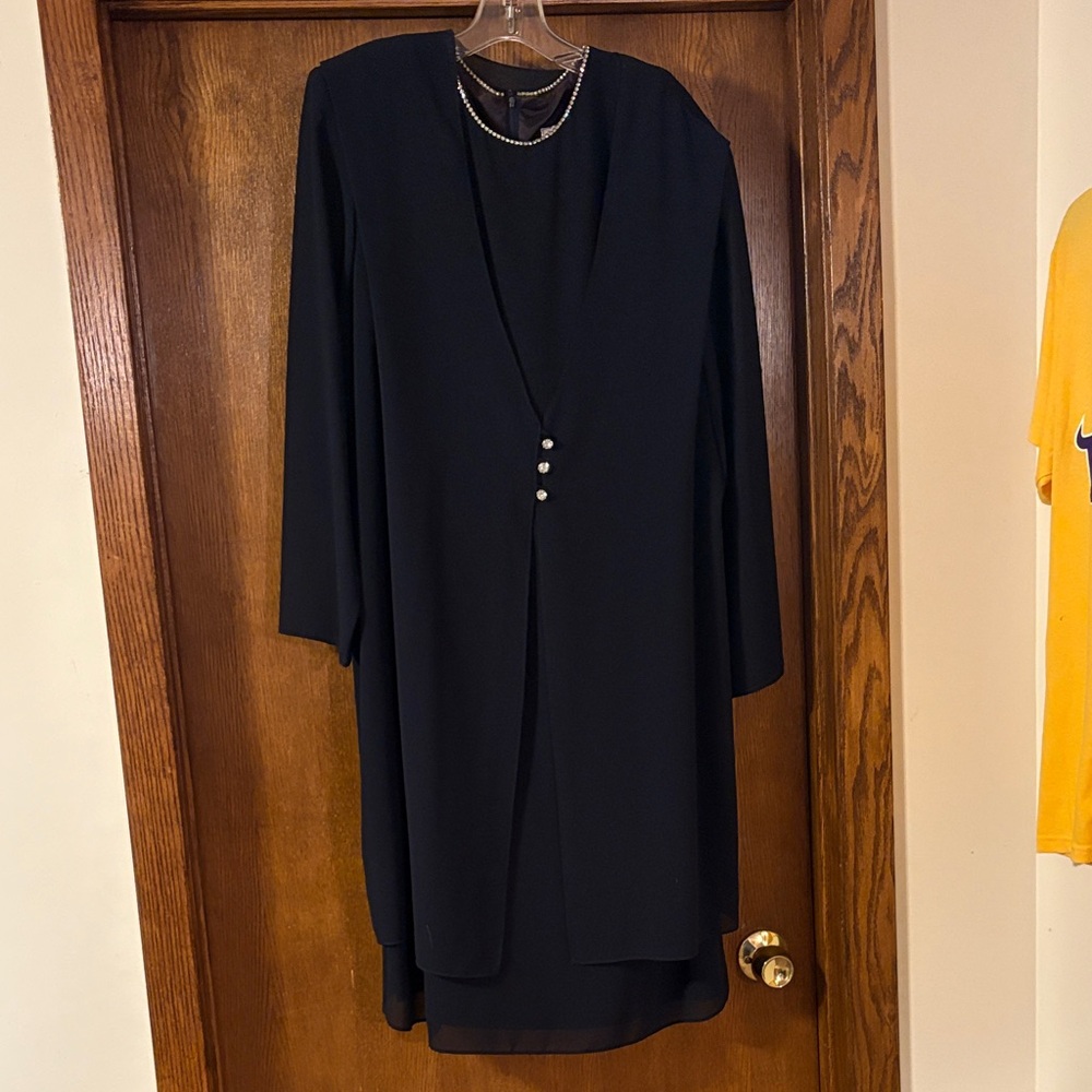 Elegant Black Dress with diamond Accents